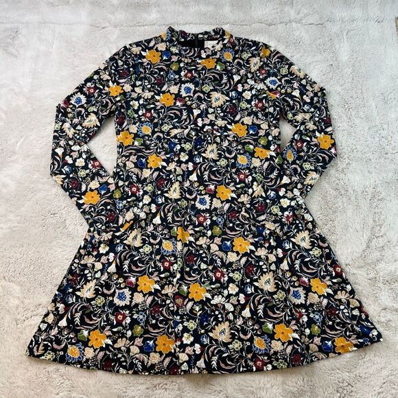Altard State Long Sleeve Floral Boho Mini Dress Size Medium Fall Stretchy Short - Picture 2 of 12